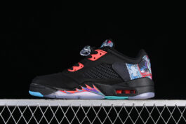 AIR JORDAN 5 RETRO LOW BLACK/BLACK/BRIGHT CRIMSON/BETA BLUE/BLACK]-[36-47.5]