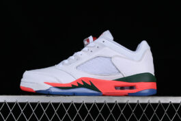 AIR JORDAN RETRO LOW AJ5 WHITE/GREEN/BLUE/ORANGE