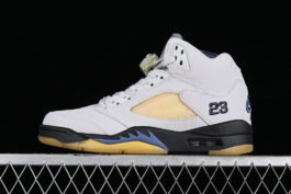 A MA MANIERE AIR JORDAN 5 RETRO PHOTON DUST WHITE/YELLOW/BLACK/BLUE/SILVER