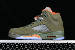AIR JORDAN 5 RETRO OLIVE GREY/GREEN/ORANGE]-[MAN:40-47.5]