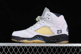 A MA MANIERE AIR JORDAN 5 RETRO PHOTON DUST WHITE/BLUE]-[MAN:40-47.5]
