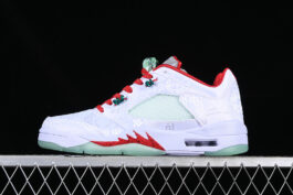 AIR JORDAN 5 LOW WHITE/GREEN/RED/GREY]-[WOMAN:36-39]-[MAN:40-47.5]