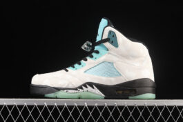 AIR JORDAN 5 RETRO WHITE/BLACK/WHITE/ISLAND GREEN]-[WOMAN:36-39]-[MAN:40-46]