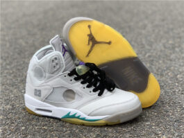 OW X AIR JORDAN 5 GREY/GREEN-WHITE]-[MAN:40-47.5]