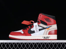 [AA3834-101]-[OW X AIR JORDAN 1 RETRO HIGH OG CHICAGO WHITE/BLACK-VARSITY RED]-[UNISEX:36-47.5]