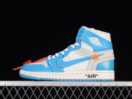 [AQ0818-148]-[OW X AIR JORDAN 1 RETRO HIGH OG UNC WHITE/DARK POWDER BLUE-CONE]-[UNISEX:36-47.5]