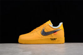 [DD1876-700]-[OW X AIR FORCE 1 LOW LEMONADE UNIVERSITY GOLD/BLACK/METALLIC SILVER]-[36-47.5]