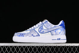 CW2288-201-AIR FORCE 1 07 LOW DIY WHITE/BLUE-WOMAN:36-39-MAN:40-45