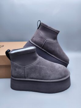 UGG sheep fur integrated snow boots 8170 gray thick soled elastic low top casual new item size 35-40
