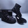 UGG sheep fur integrated snow boots 0070 black leather buckle strap casual shoes in stock size 35-40