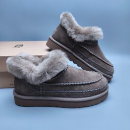 UGG wool integrated snow boots 8224 antelope brown suede woven trendy style in stock size 35-40