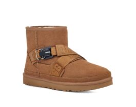 UGG sheep fur integrated snow boots 5013 chestnut mixed buckle strap for men and women in stock size 36-45
