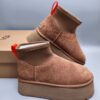 UGG sheep fur integrated snow boots 8170 chestnut thick sole elastic low top casual new item size 35-40