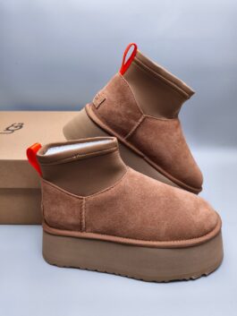 UGG sheep fur integrated snow boots 8170 chestnut thick sole elastic low top casual new item size 35-40