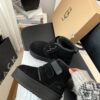 UGG sheep fur integrated snow boots thick soled double Velcro women's boots 0554 Chelsea boots black 35-40