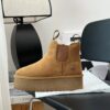 UGG sheep fur integrated snow boots Chelsea thick soled height increasing boots 1134526 women's casual and comfortable thick soled Chelsea fashion boots star style women's boots chestnut 35-40
