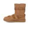 UGG sheep fur integrated snow boots 3470 chestnut mixed lace up casual style in stock size 36-40