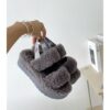 UGG sheepskin fur slippers 0876 gray teddy curl thick bottom slippers in stock 36-40 sizes