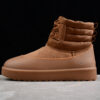 UGG sheep fur integrated snow boots 0849 chestnut waterproof lace up warm shoes for men and women