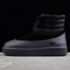 UGG sheep fur integrated snow boots 0849 black waterproof lace up warm shoes for men and women