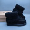 UGG wool integrated snow boots 5410 black curly fur big logo mid top trendy boots in stock size 35-40