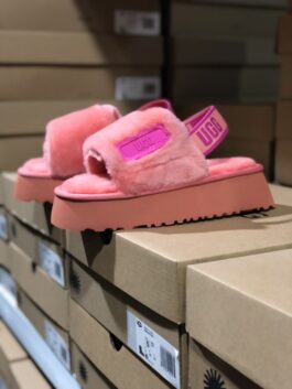 UGG sheepskin 1112258 disco velvet sandals pink spot