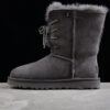 UGG sheep fur integrated snow boots 9696 star willow Ding boots lace up women's boots dark gray 36-40
