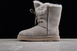 UGG sheep fur integrated snow boots 9696 star willow Ding boots lace up women's boots goat gray 36-40