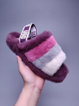 UGG sheepskin fur slippers 1095119 indoor slippers velvet contrast color sandals magenta spot 35-41 size