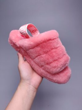 UGG sheepskin fur slippers 1095119 indoor slippers cherry pink Fluff Yeah Slide 35-43 size