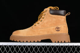 [TB10068YELLOW]-[TIMBERLAND OUTDOOR MID TOP CASUAL RHUBARB BOOTS SERIES BROWN/BLACK]