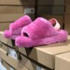 UGG Wool Snow Boots 1095119 Rose Red Fluff Yeah Slide