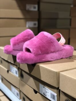 UGG Wool Snow Boots 1095119 Rose Red Fluff Yeah Slide
