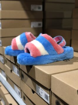 UGG wool integrated snow boots 1005119 New style velvet contrast color sandals blue spot