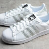 [S76923]-[AD SUPERSTAR WHITE METALLIC SILVER GLITTER BLACK]-[WOMAN:36-39 1/3]-[MAN:40-44]-[OG00124]